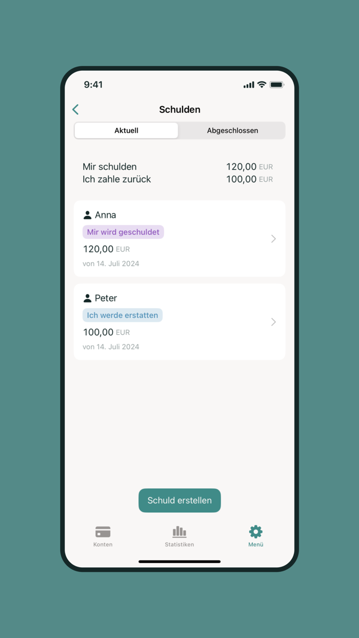 Wallet – Ausgabenjournal