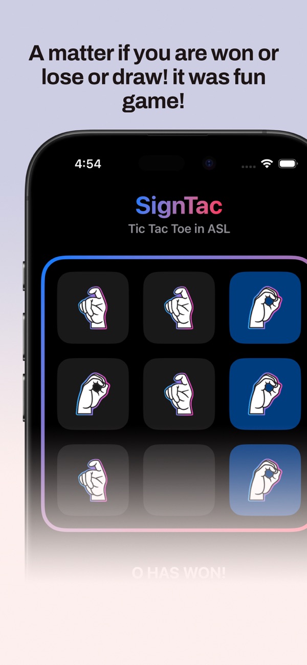 SignTac | Tic-Tac-Toe in ASL - SignTac是首款运用美国手语的游戏，任何人都能以美国手语