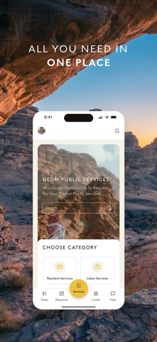 NEOM public services screenshot