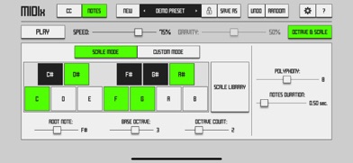 MIDIx - Physics MIDI Generator Screenshot 3 of 6