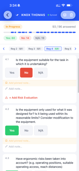 PUWER Assessment Screenshot 6 of 6