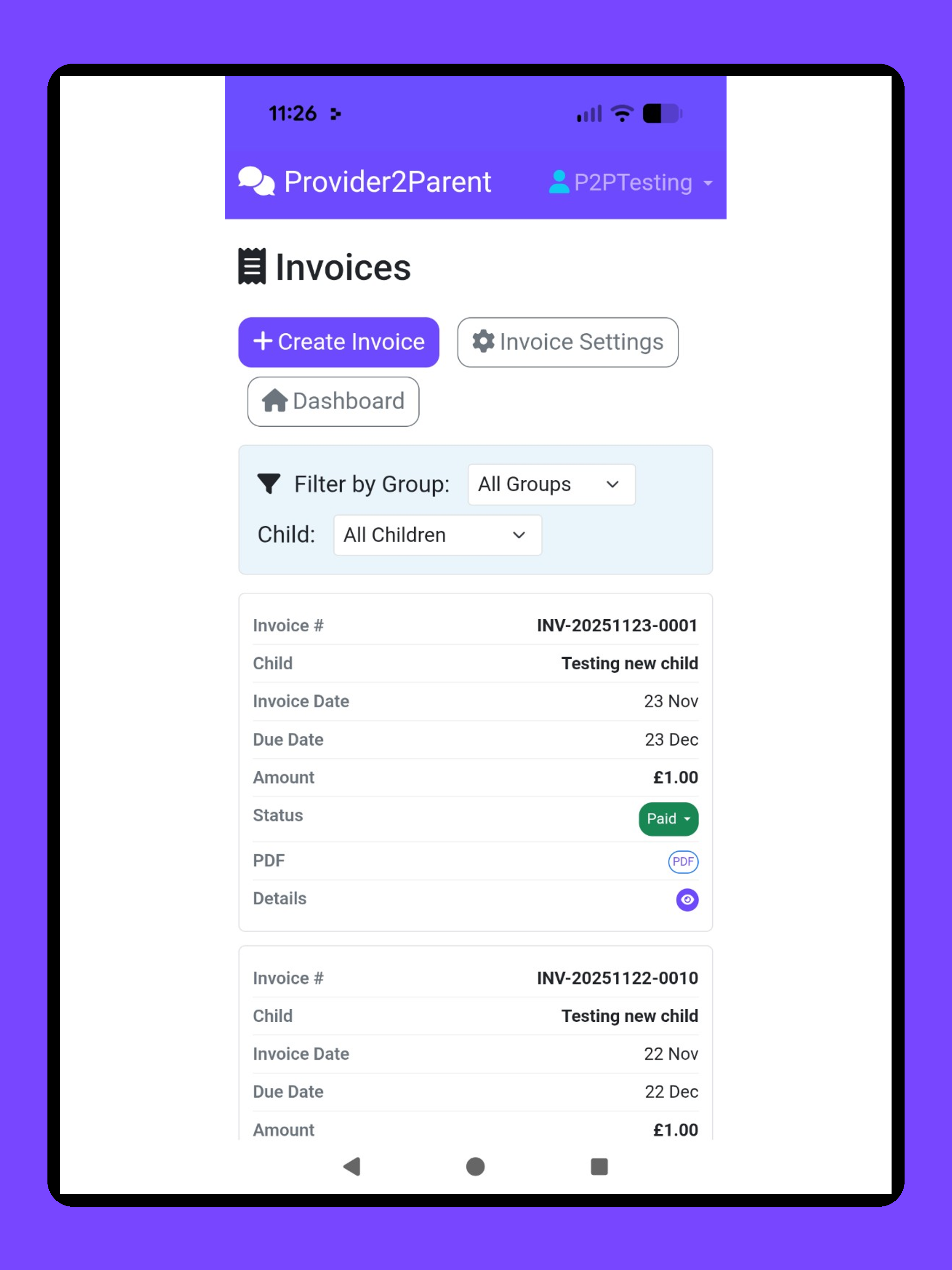 Provider2Parent screenshot 13