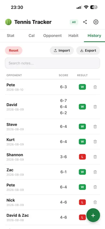 Tennis Tracker Pro screenshot 6 of 6