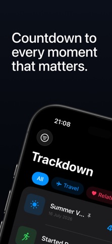 Trackdown: Days Counter iPhone screenshot