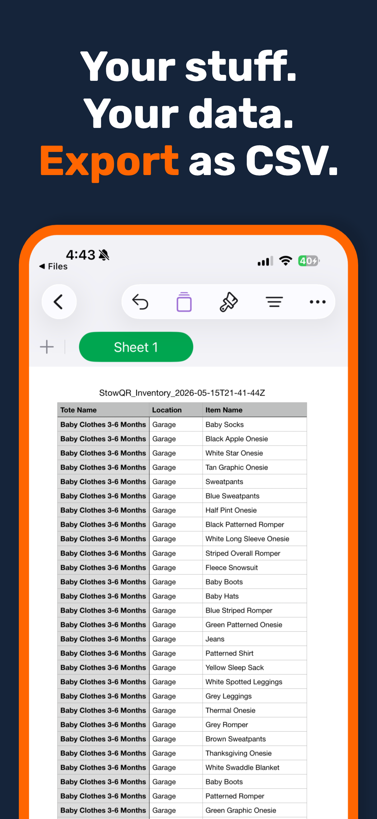 StowQR: Home Storage Organizer