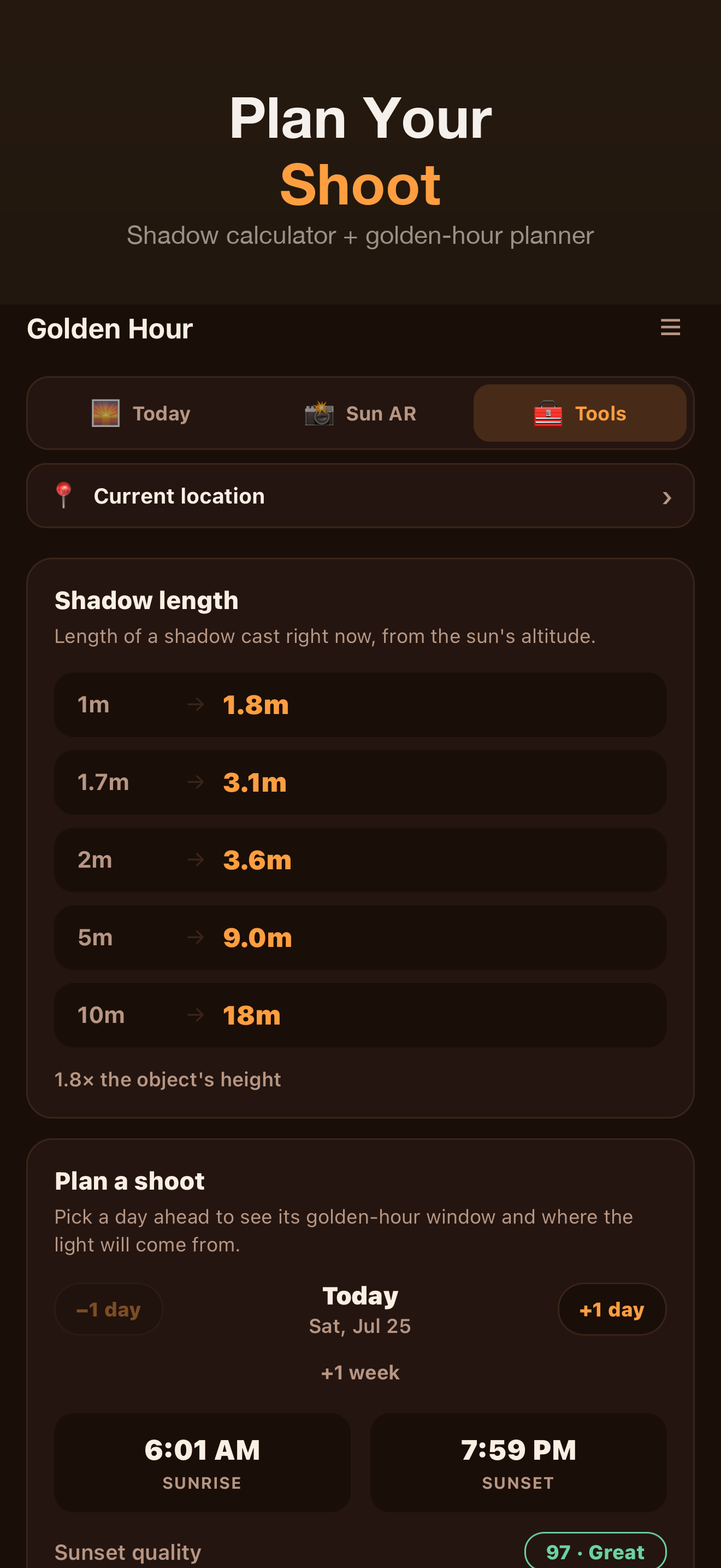 Golden Hour Sun Tracker screenshot 3
