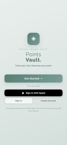 Points Vault - Rewards Tracker iPhone screenshot