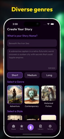 AI Novel Generator iPhone screenshot