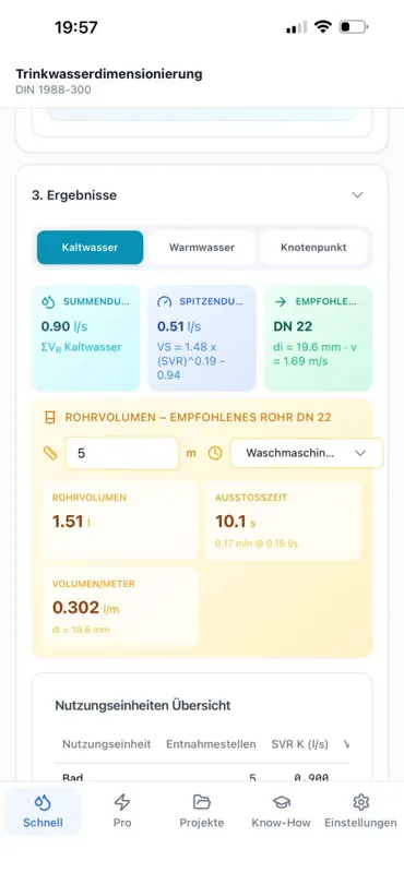 Trinkwasserdimensionierung screenshot 2 of 10