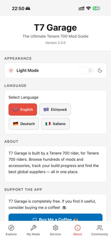 T7 Garage screenshot