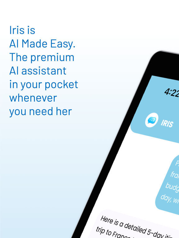 Iris AI Assistant iPad screenshot 1 - Productivity app