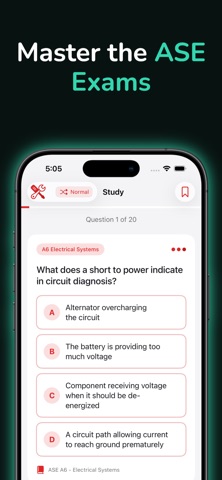 ASE Mechanic Prep Exam: A1-A8 Screenshot 1 of 10