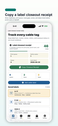 Cable Label Pocket Screenshot 1 of 5