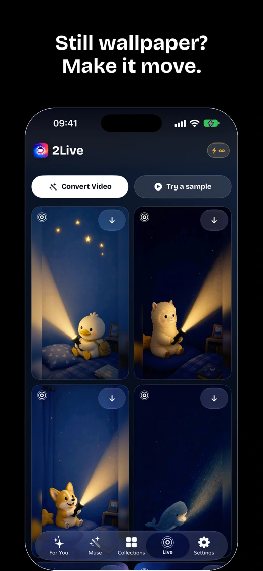 4K Black Live Wallpaper: 2Live screenshot 1