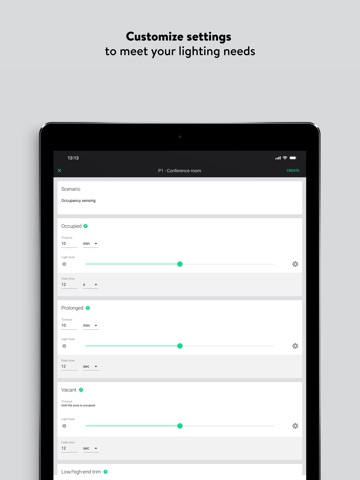 Silvair Commissioning iPad screenshot