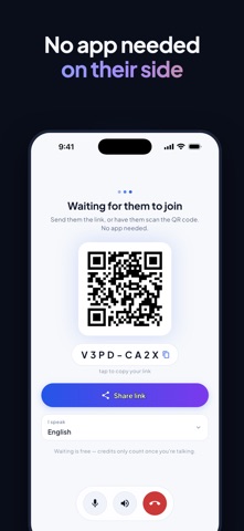 Bilingo: Phone Call Translator iPhone screenshot