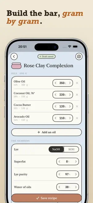 Lye & Loaf: Soap Calculator screenshot 2