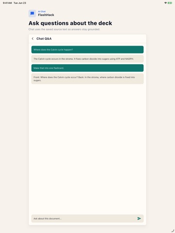 FlashHack: AI Flashcards iPad screenshot