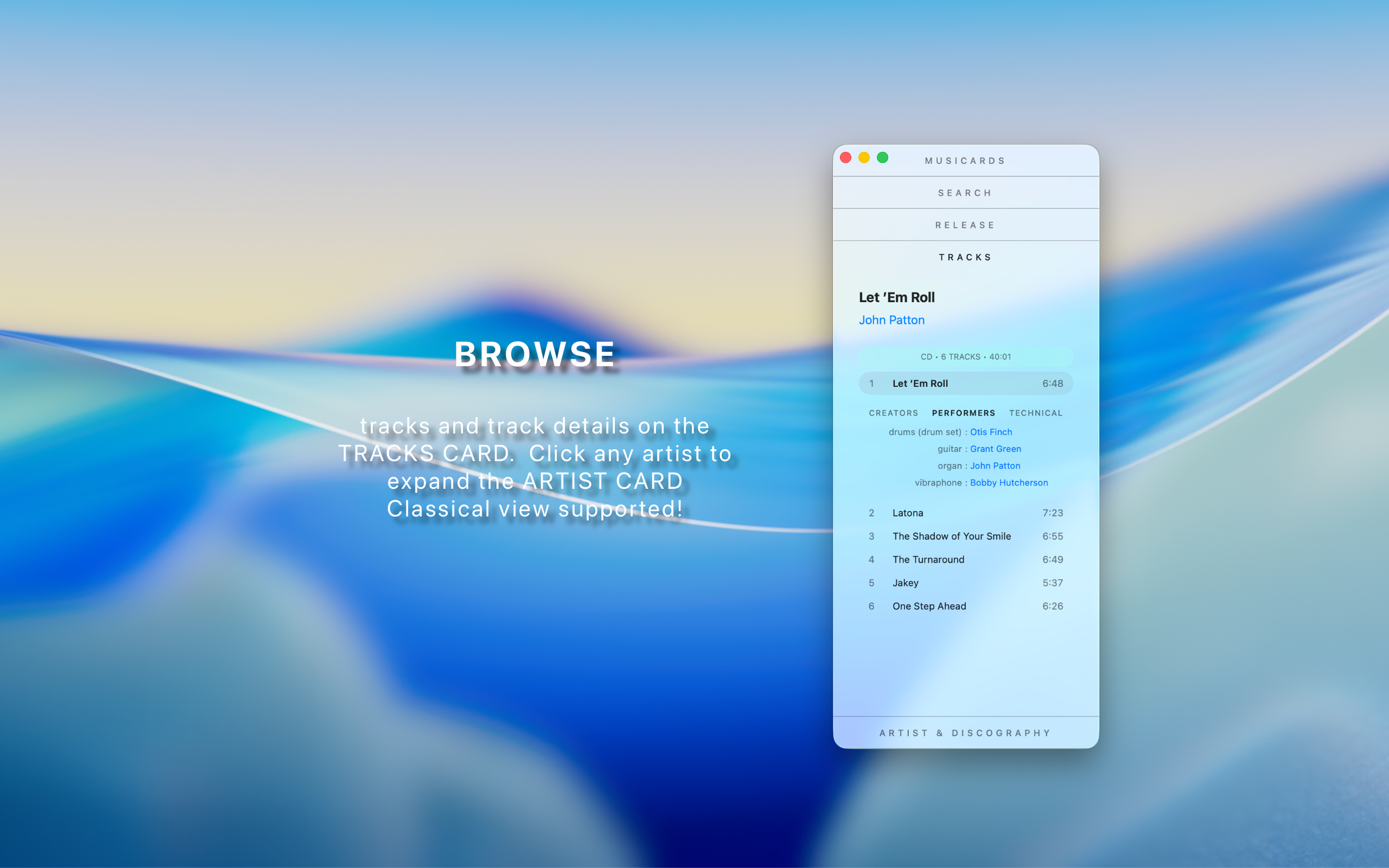 MusiCards Release Viewer