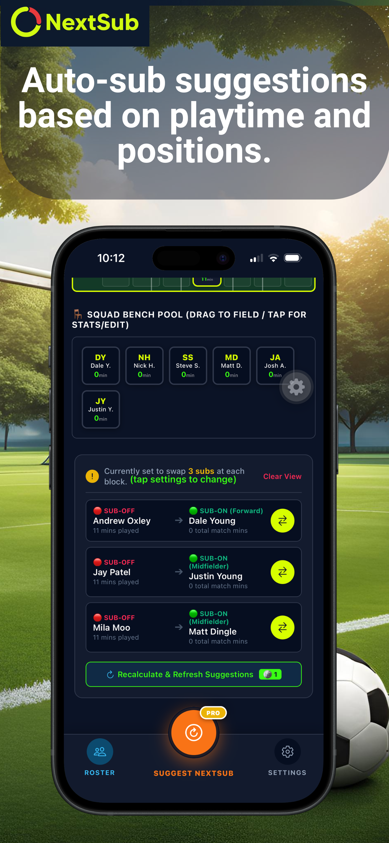 NextSub Soccer Subs App screenshot 3