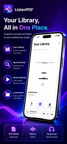 PDF to Audiobook - ListenPDF iPhone screenshot