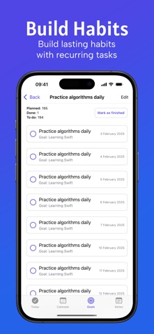 Goal and Habit Tracker Goally screenshot