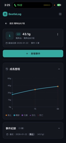 BeetleLog iPhone screenshot