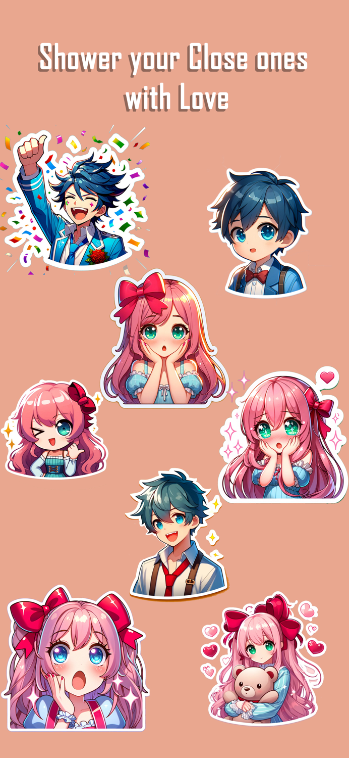 KH, Cute Couple Love Stickers