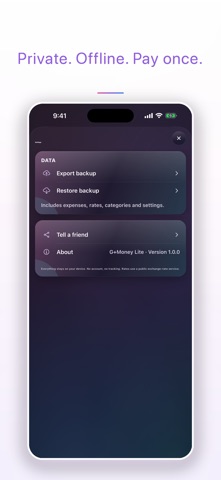 G+Money Lite iPhone screenshot