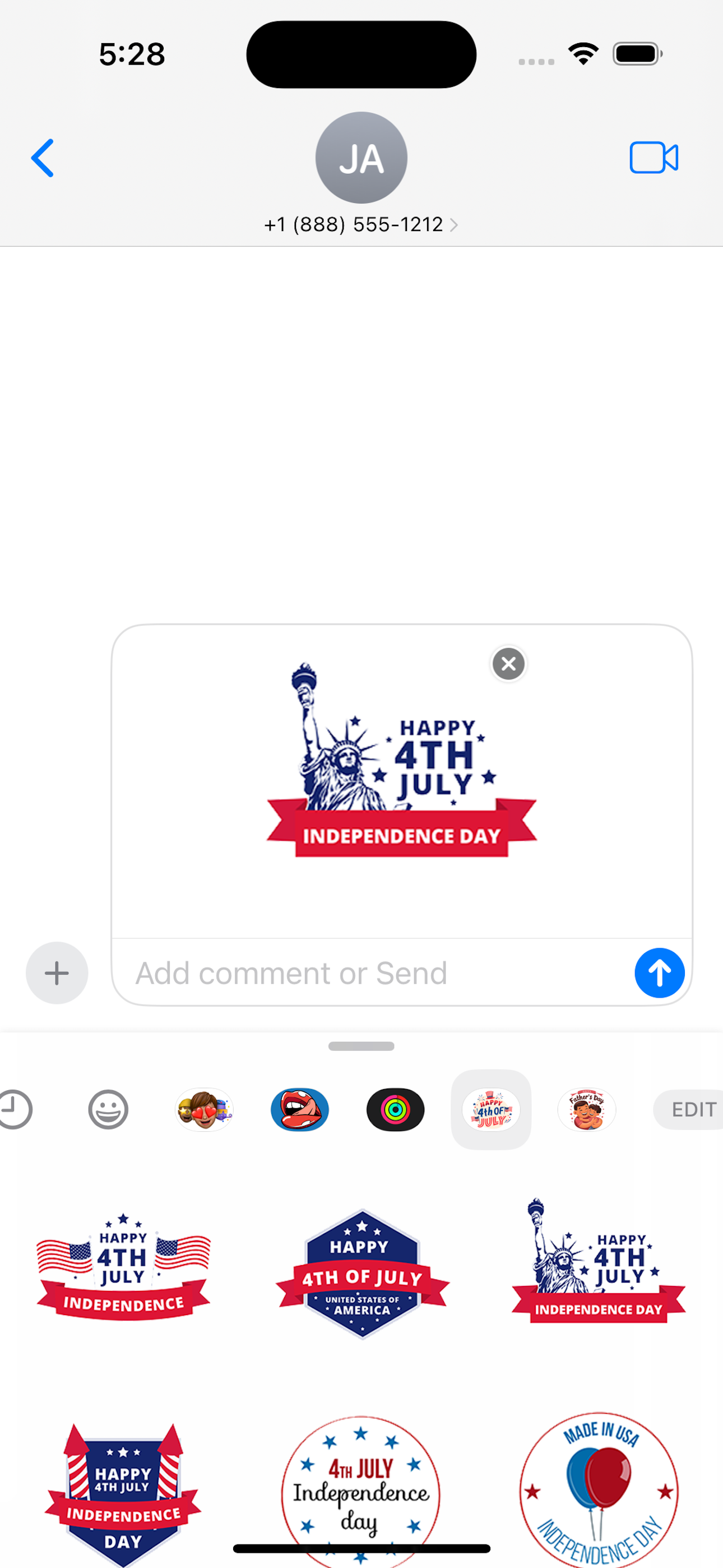 4th July Stickers Set