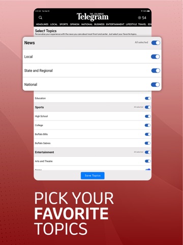 Columbus Telegram iPad screenshot