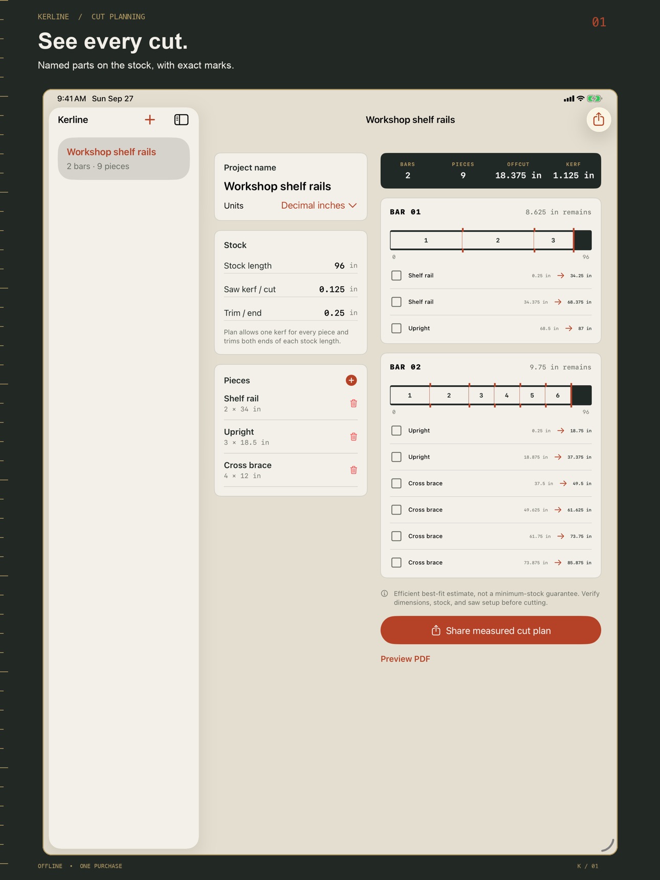 Screenshot 6 of Kerline Linear Cut Planner