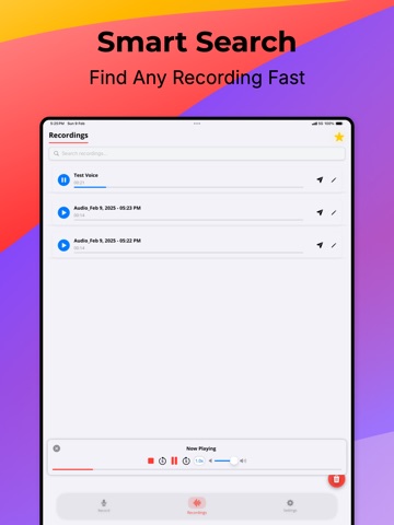 AI Audio Recorder & Memos iPad screenshot