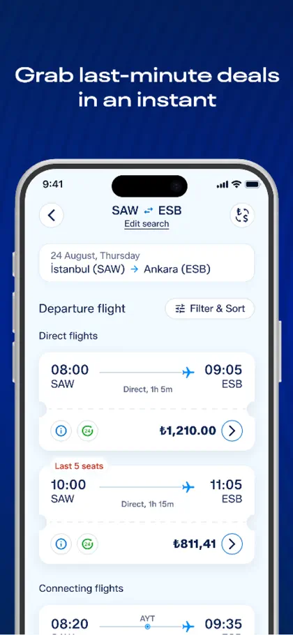 Screenshot 3 di 6 di AJet - Cheap Flight Ticket