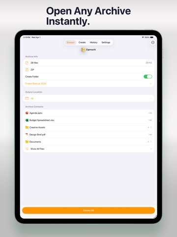 Zipmochi - Zip RAR 7zip Tar iPad screenshot