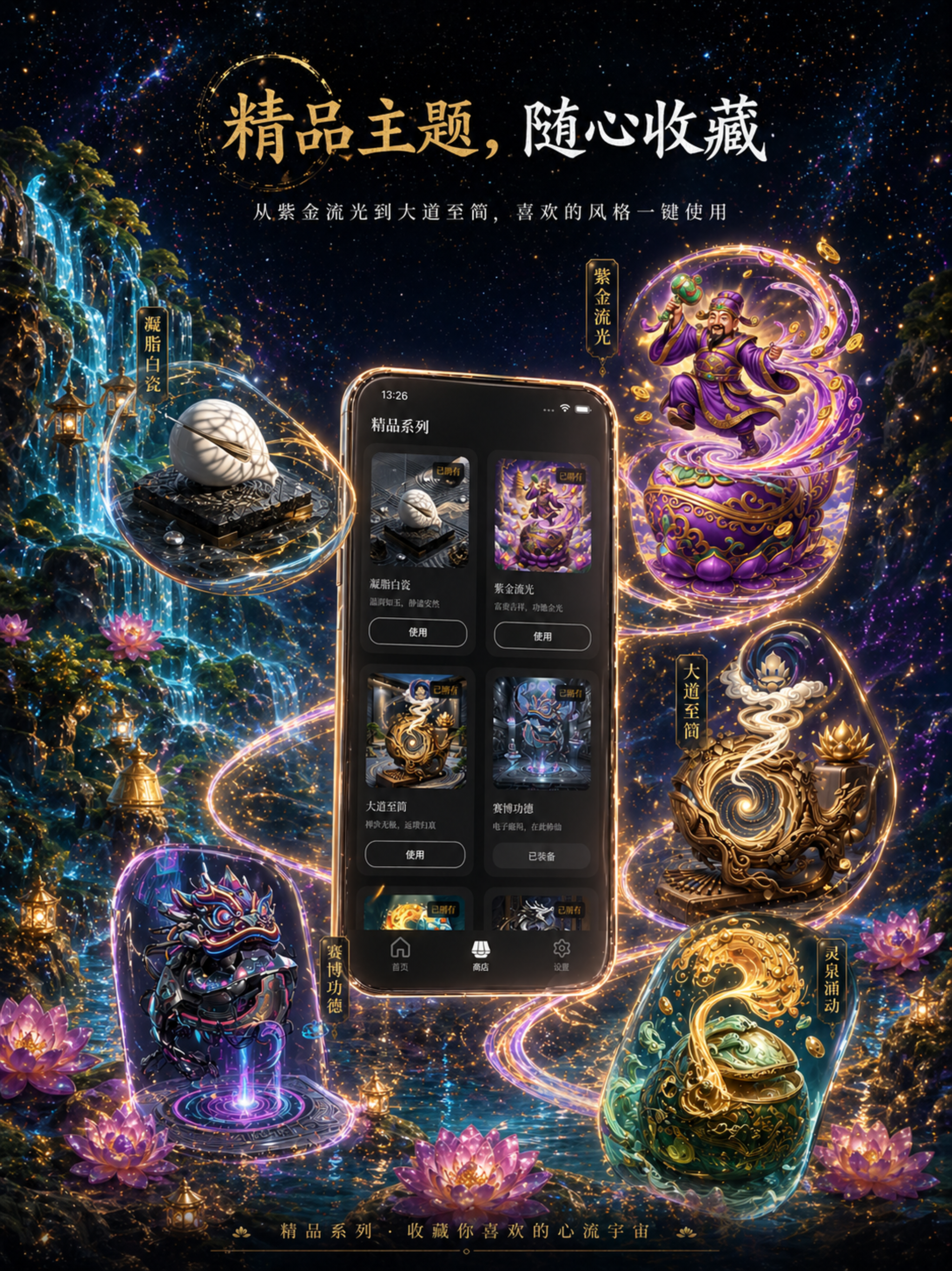 木鱼静心-电子木鱼自动敲击功德祈福解压冥想助眠白噪音专注皮肤 screenshot 10