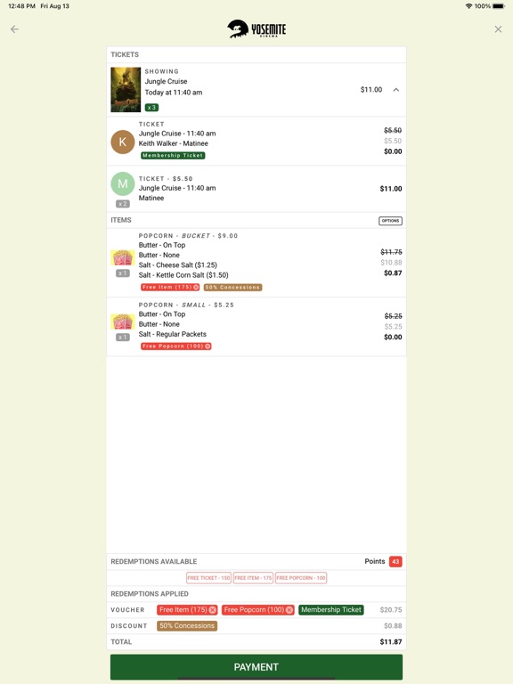 Yosemite Cinema iPad screenshot 4 - Entertainment app