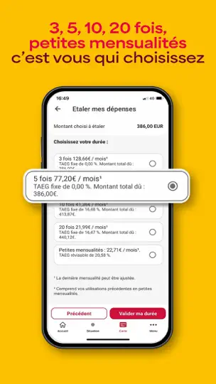 Capture d'écran de Cofidis Pay sur iPhone 4