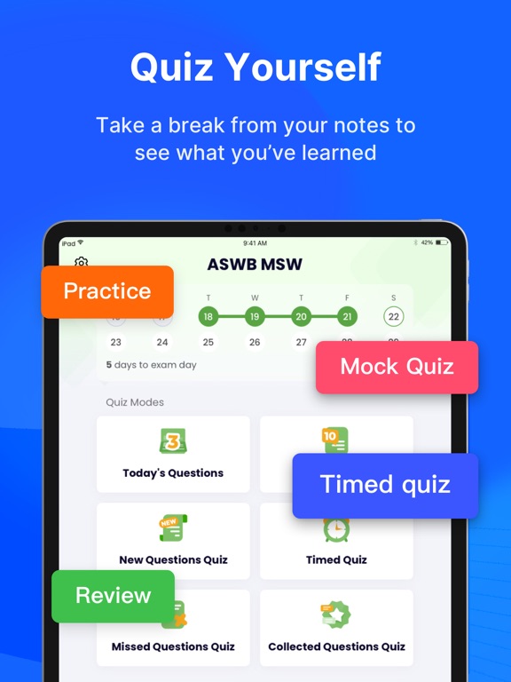 MSW: Exam Prep 2026 iPad screenshot 6 - Education app