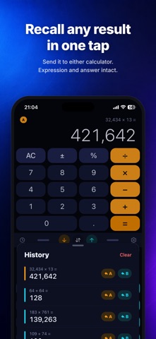 Twin Calc: Two Calculators Screenshot 3 of 4