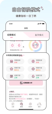 兔叽月记 - 经期记录 & AI 健康分析 screenshot