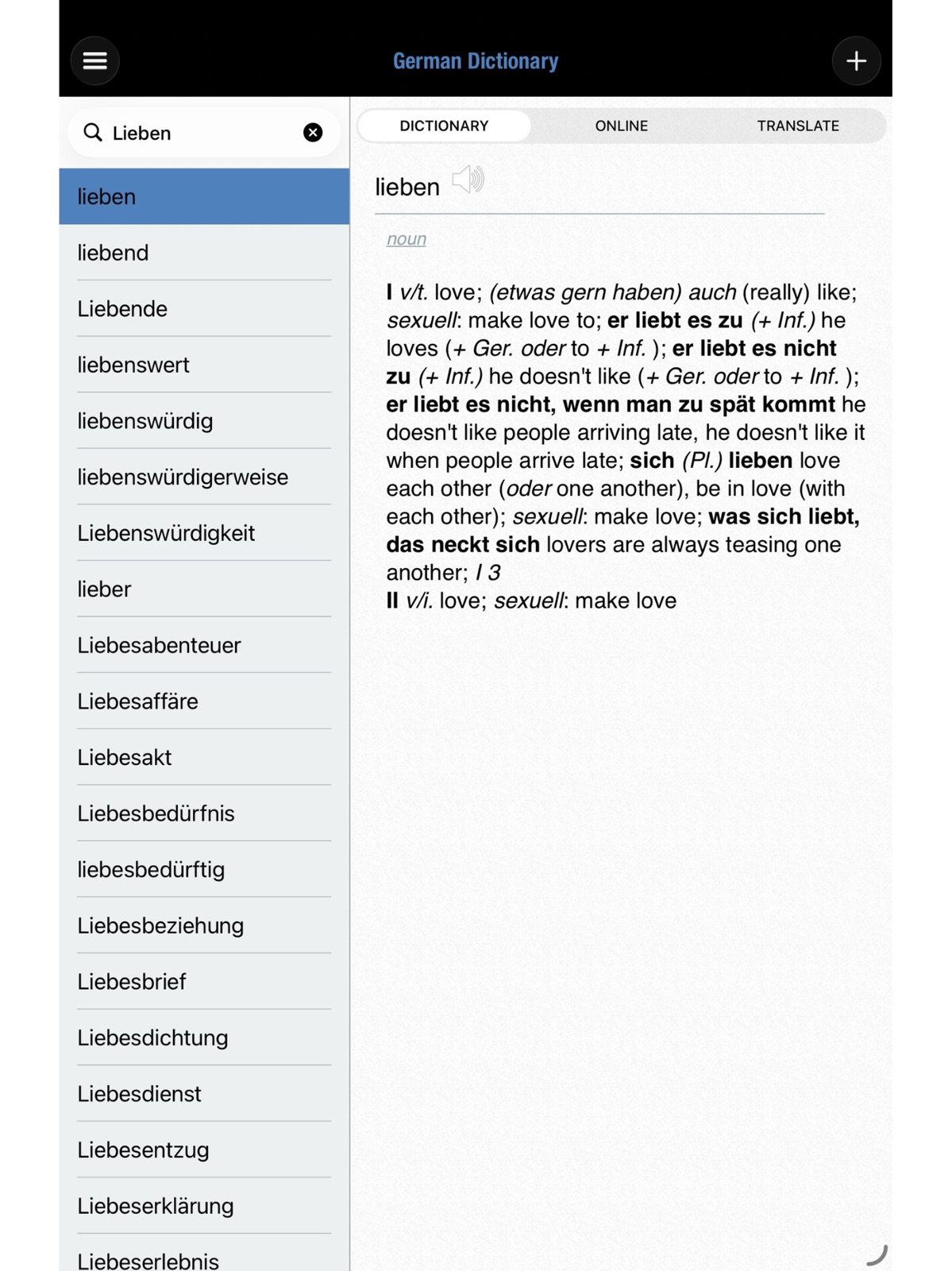 German Dictionary + ipad screenshot 3