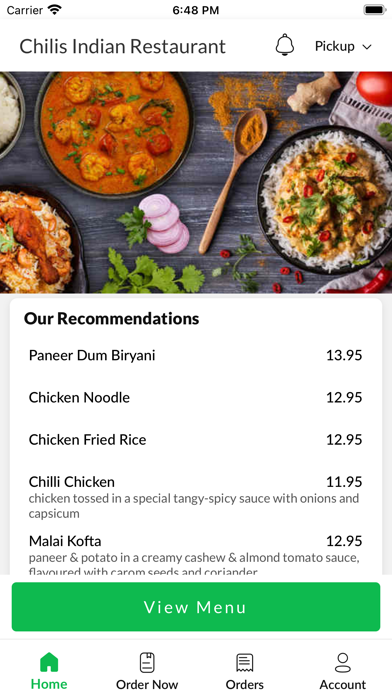 Chilis IndianRestaurantReading Screenshot