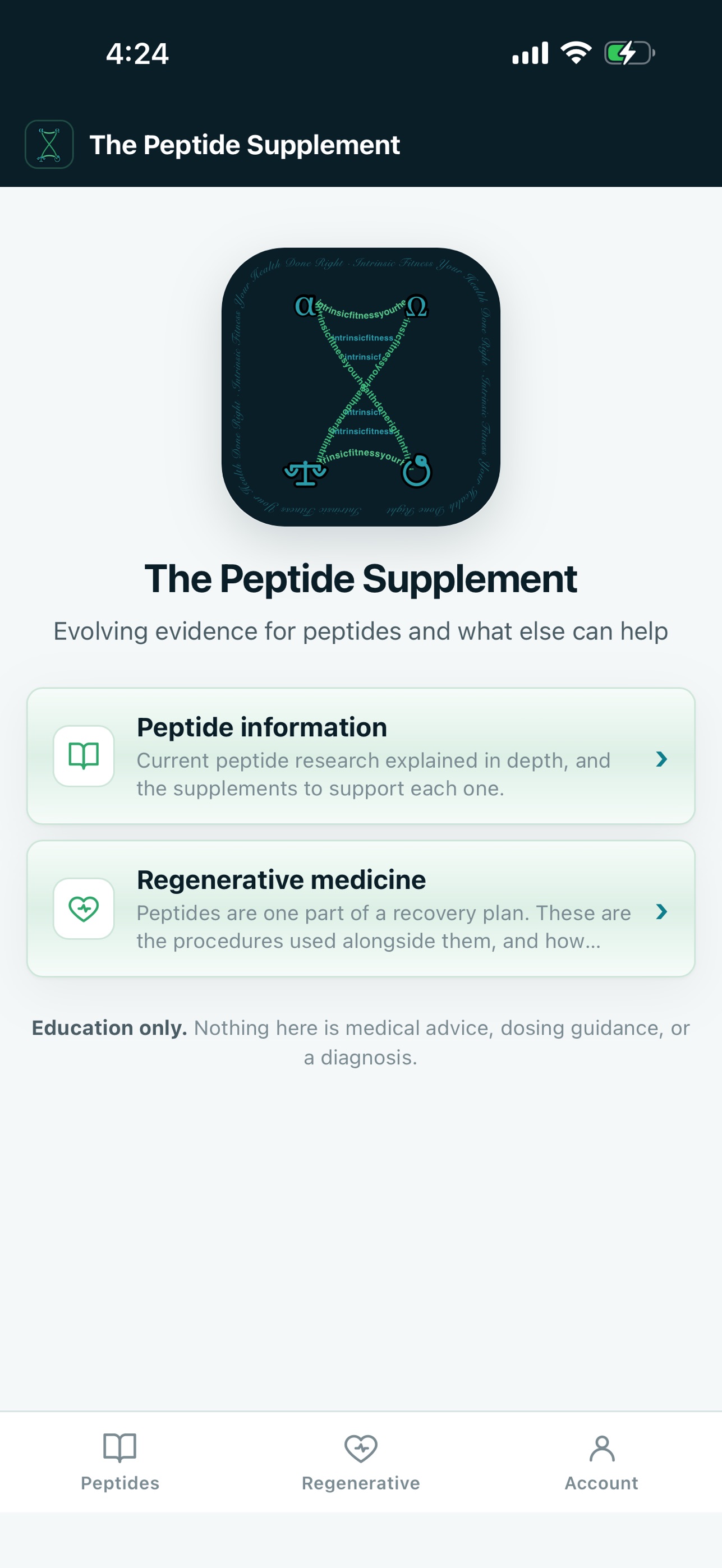 Screenshot 1 of The Peptide Supplement
