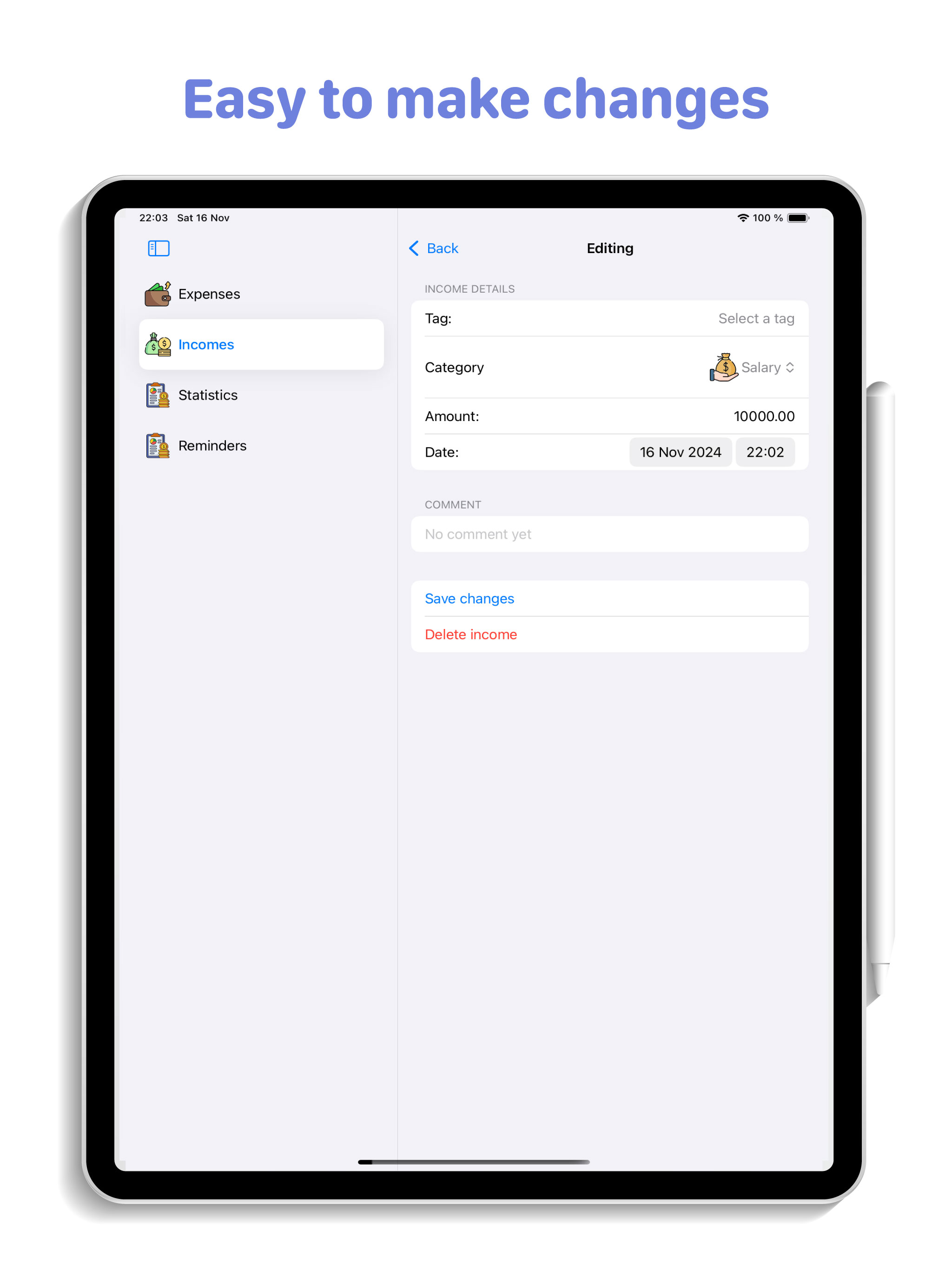 Expentro:budget tracker