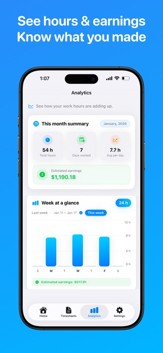 ClockInOut - Hours Tracker Screenshot 2 of 5