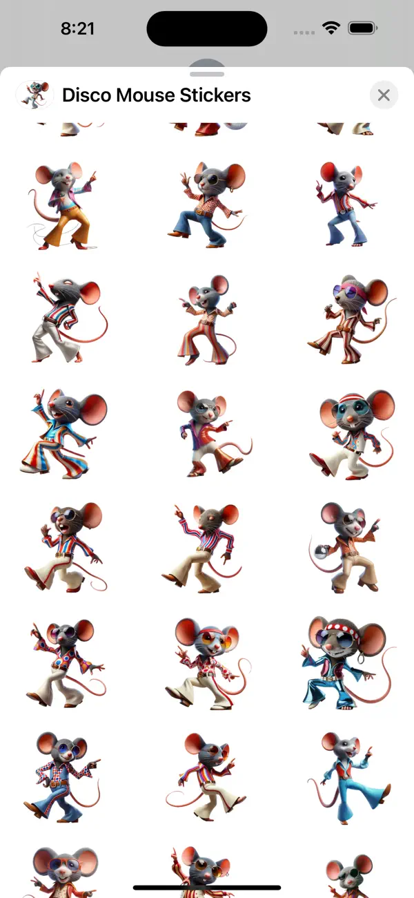 Screenshot #2 pour Disco Mouse Stickers