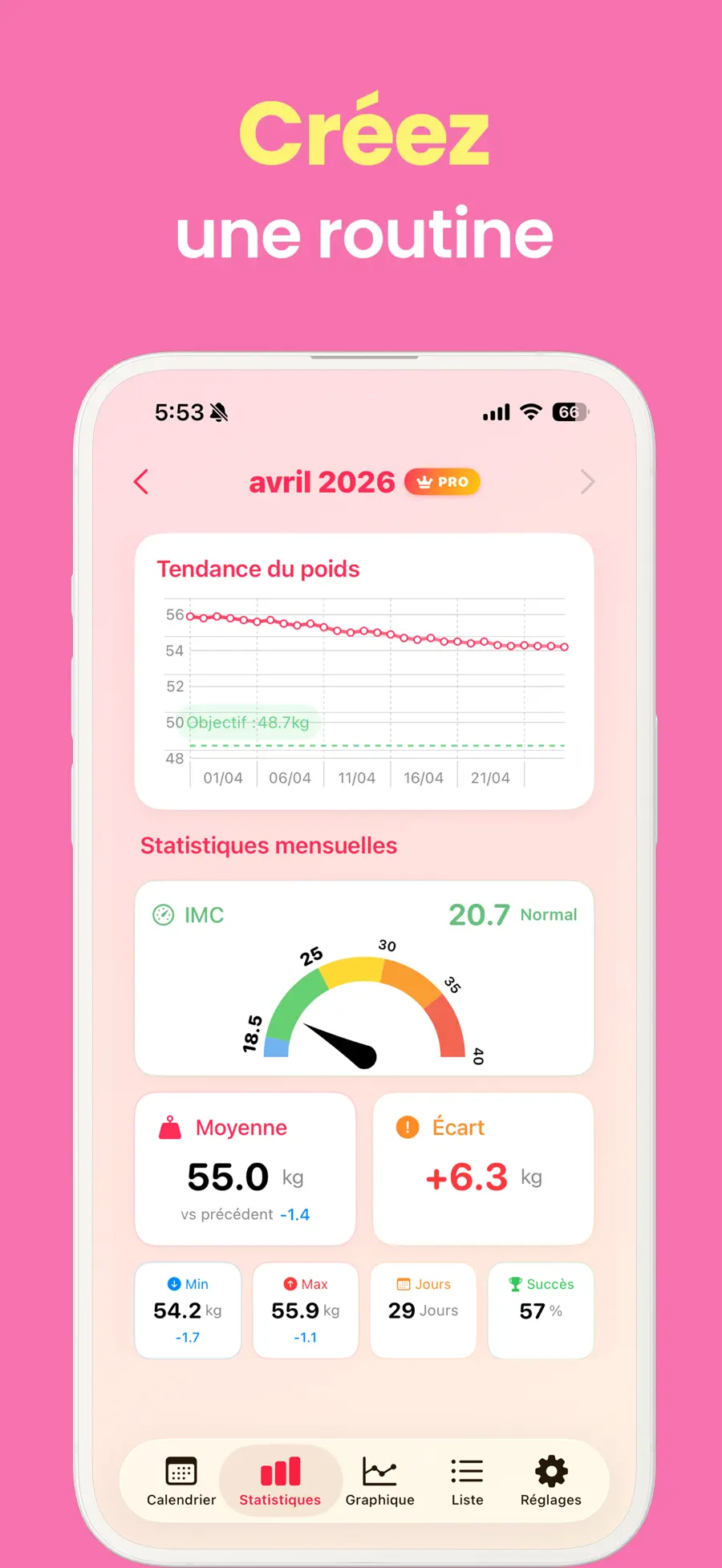 Suivi de Poids & Maigrir screenshot 2