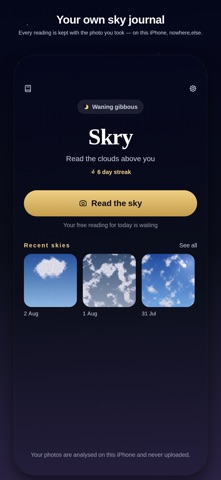 Skry: Cloud Oracle iPhone screenshot
