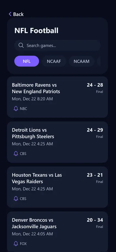 Dofu Dark: Live Sports Stats screenshot 2